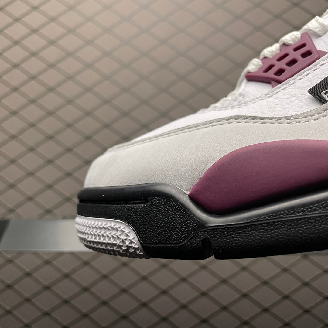Paris Saint Germain ×Nike Air Jordan 4 Retro "White/Bordeaux/Neutral Gray"