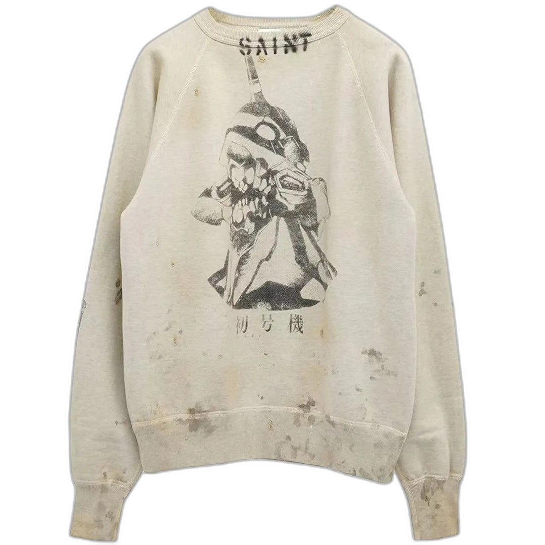 St. Michael 21AW SM-A21-0000-055 SWT_SH EVANGELION Cotton Sweatshirt Gray