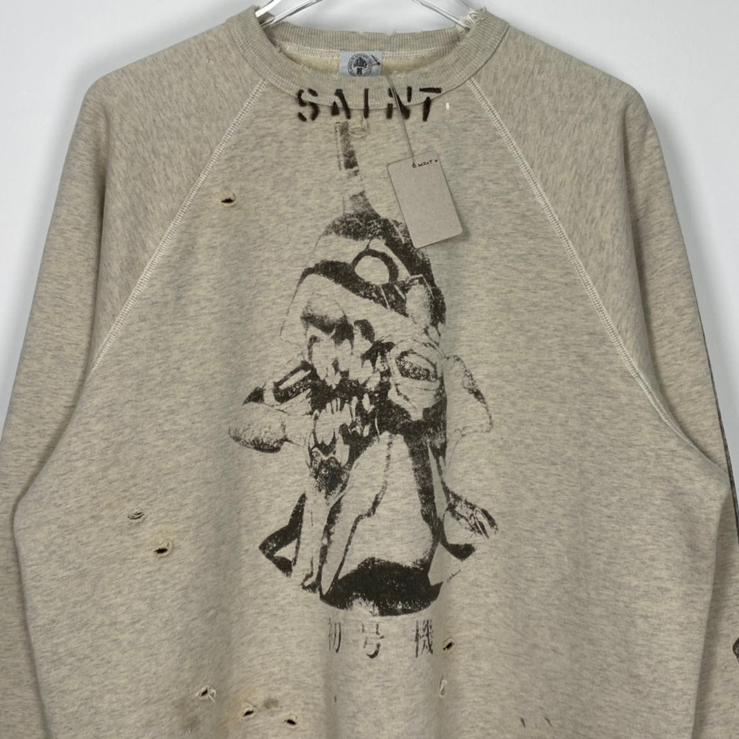 St. Michael 21AW SM-A21-0000-055 SWT_SH EVANGELION Cotton Sweatshirt Gray