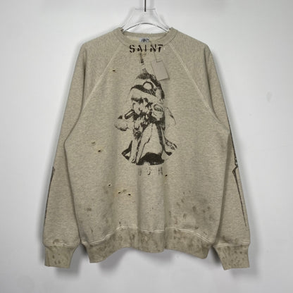 St. Michael 21AW SM-A21-0000-055 SWT_SH EVANGELION Cotton Sweatshirt Gray