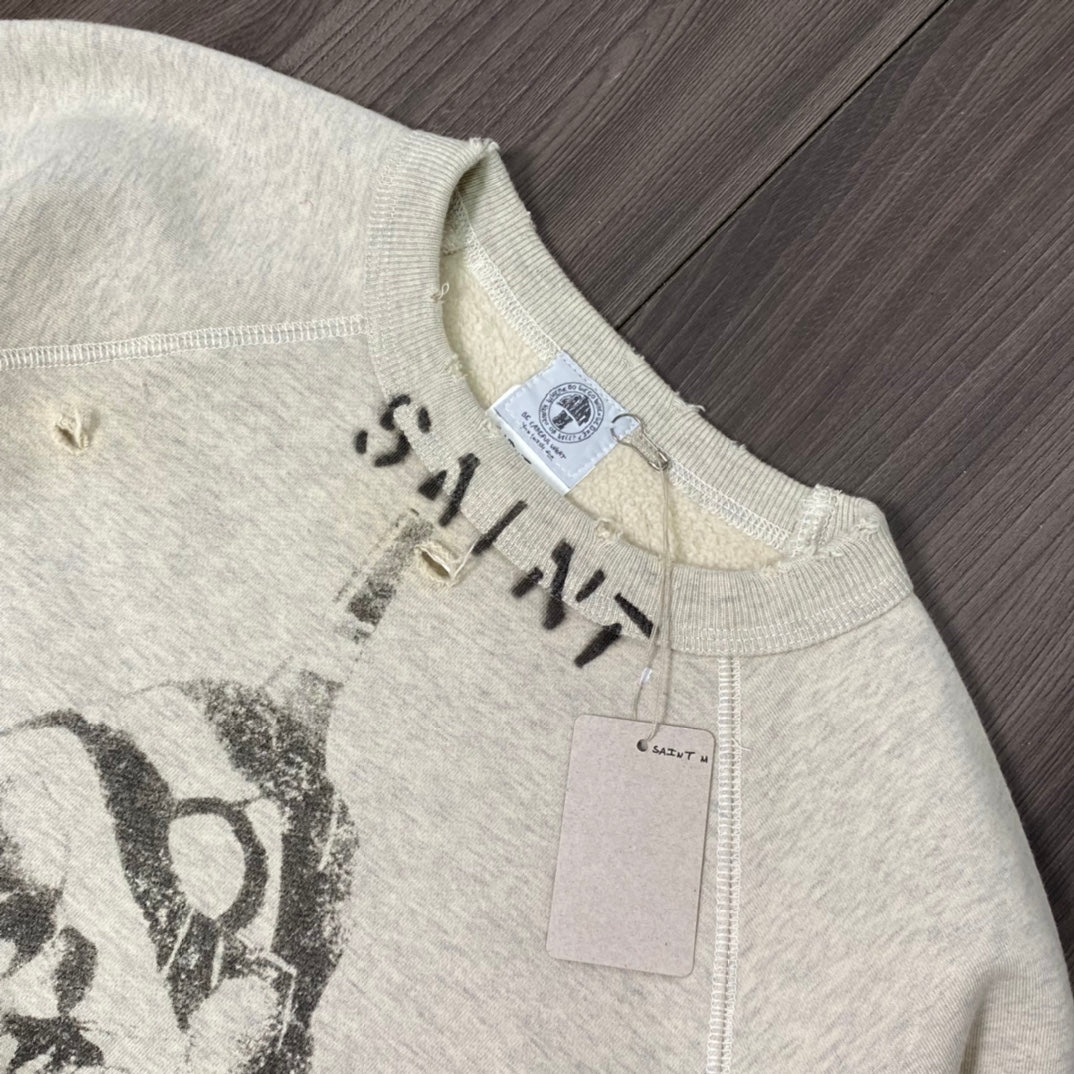St. Michael 21AW SM-A21-0000-055 SWT_SH EVANGELION Cotton Sweatshirt Gray