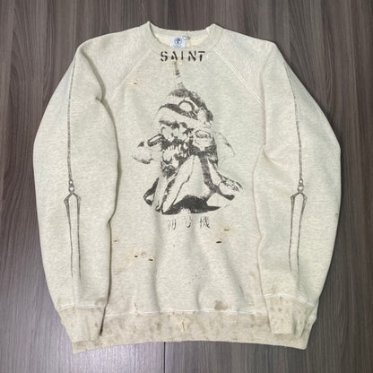 St. Michael 21AW SM-A21-0000-055 SWT_SH EVANGELION Cotton Sweatshirt Gray