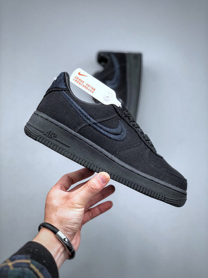 Stussy × Nike Air Force 1 Low "Triple Black"