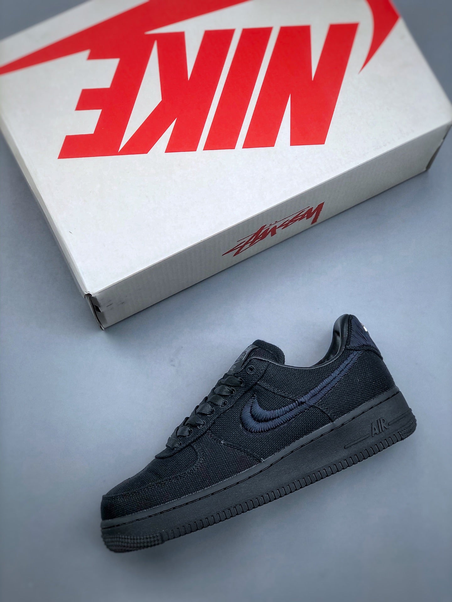 Stussy × Nike Air Force 1 Low "Triple Black"