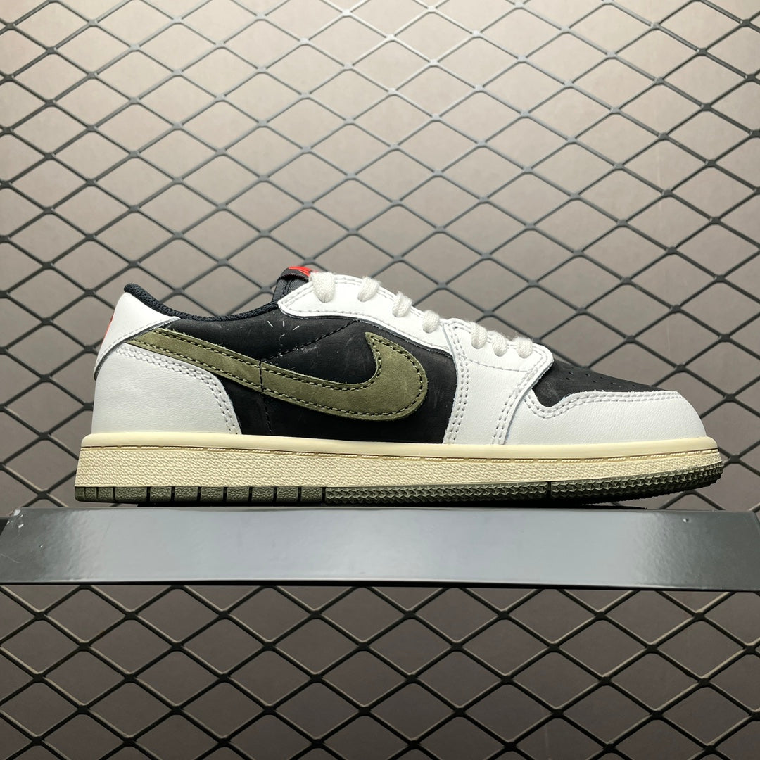 Travis Scott × Nike PS Air Jordan 1 Low OG "Medium Olive" (Kids)
