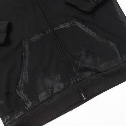 Balenciaga Eiffel Tower Paris Night Distressed Zipper Hoodie
