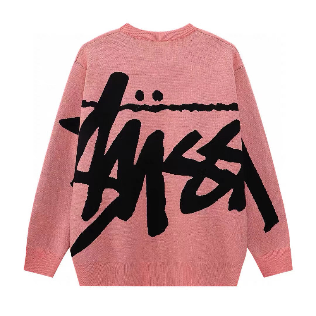 Stussy FW22 Logo graphic print knitted sweater