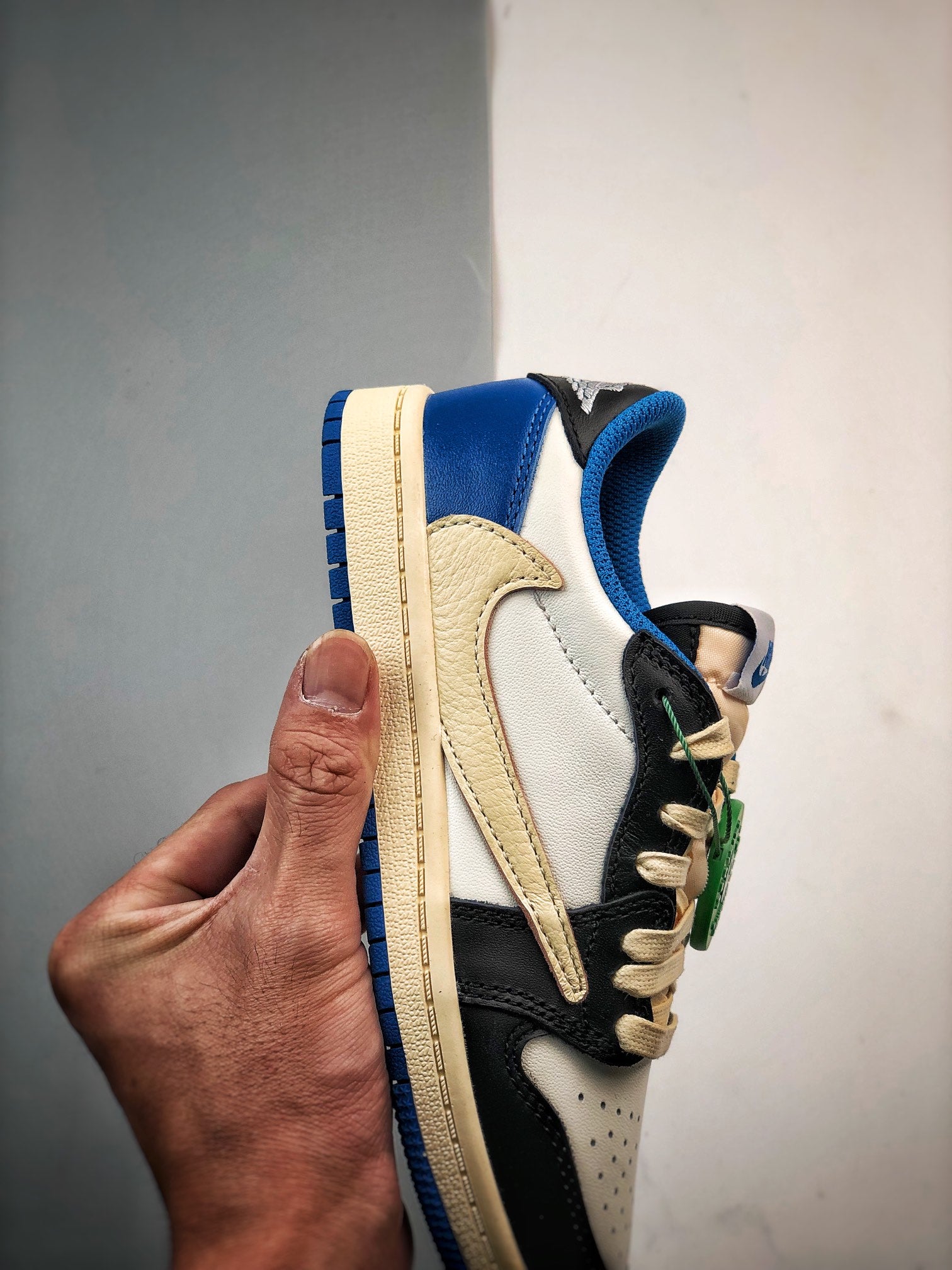 Travis Scott × Fragment × Nike Air Jordan 1 Low OG SP "Military Blue" (Kids)