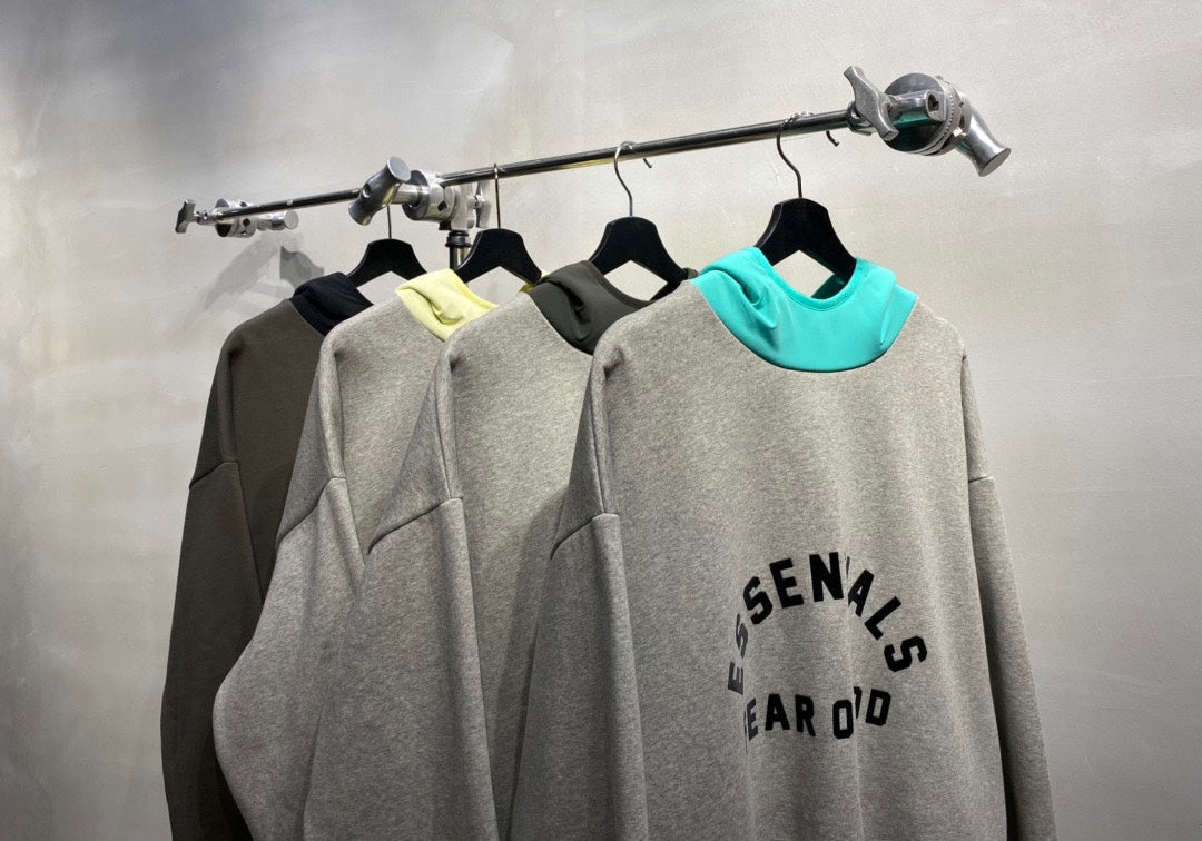 ESSENTIALS Nylon Fleece Hoodie/Dark Heather