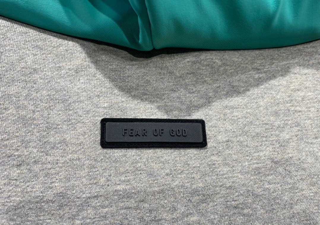 ESSENTIALS Nylon Fleece Hoodie/Dark Heather