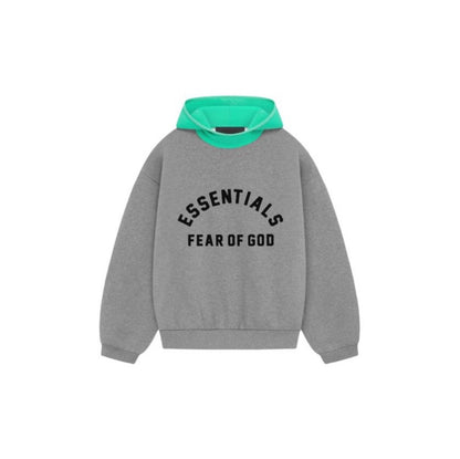 ESSENTIALS Nylon Fleece Hoodie/Dark Heather