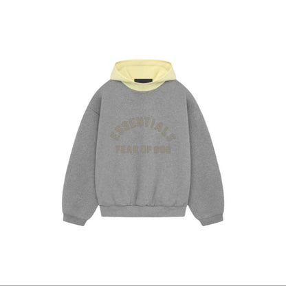 ESSENTIALS Nylon Fleece Hoodie/Dark Heather