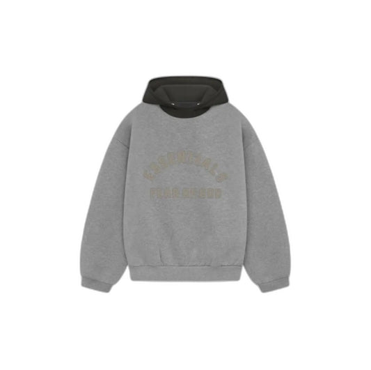 ESSENTIALS Nylon Fleece Hoodie/Dark Heather