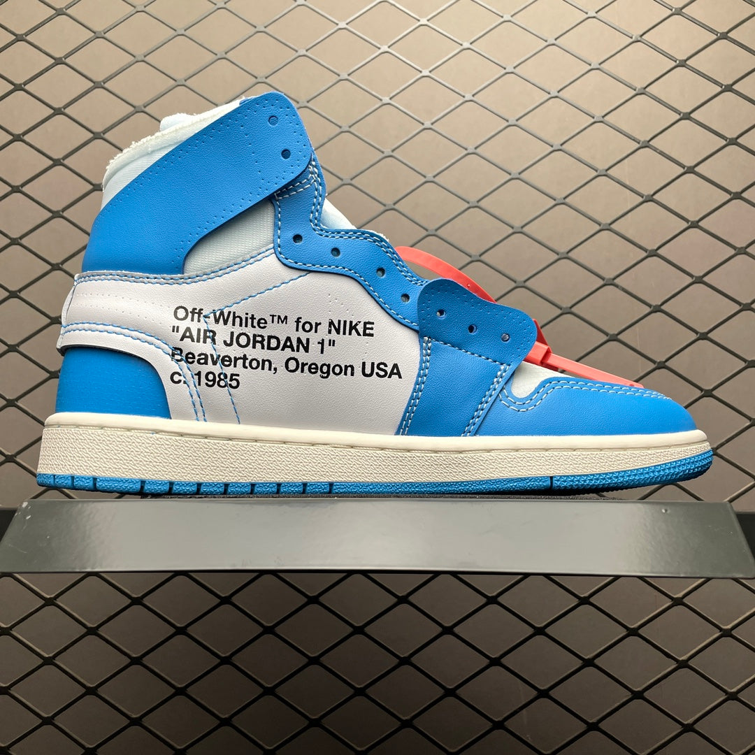 Off-White × Nike Air Jordan 1 High UNC "White/Dark Powder Blue"