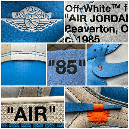 Off-White × Nike Air Jordan 1 High UNC "White/Dark Powder Blue"