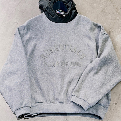 ESSENTIALS Nylon Fleece Hoodie/Dark Heather