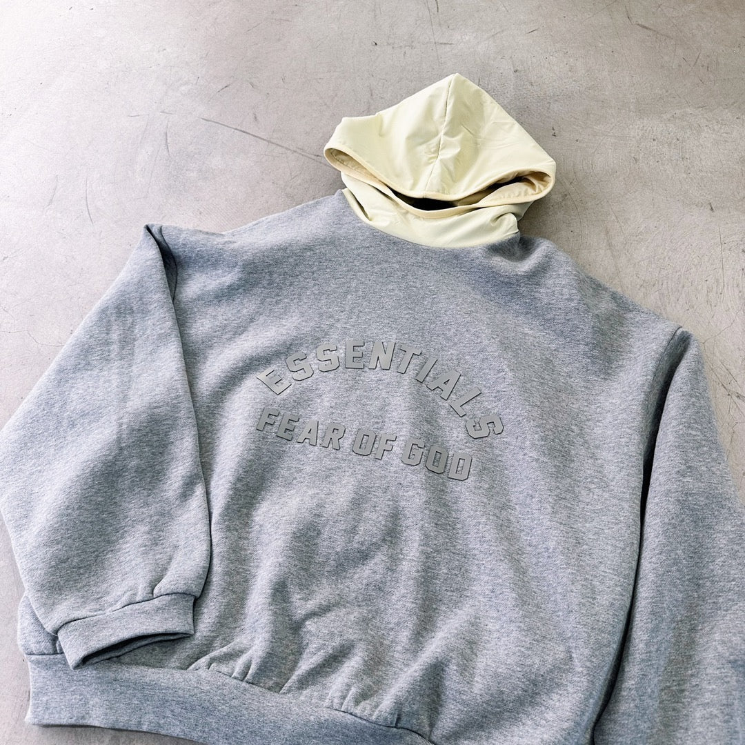 ESSENTIALS Nylon Fleece Hoodie/Dark Heather