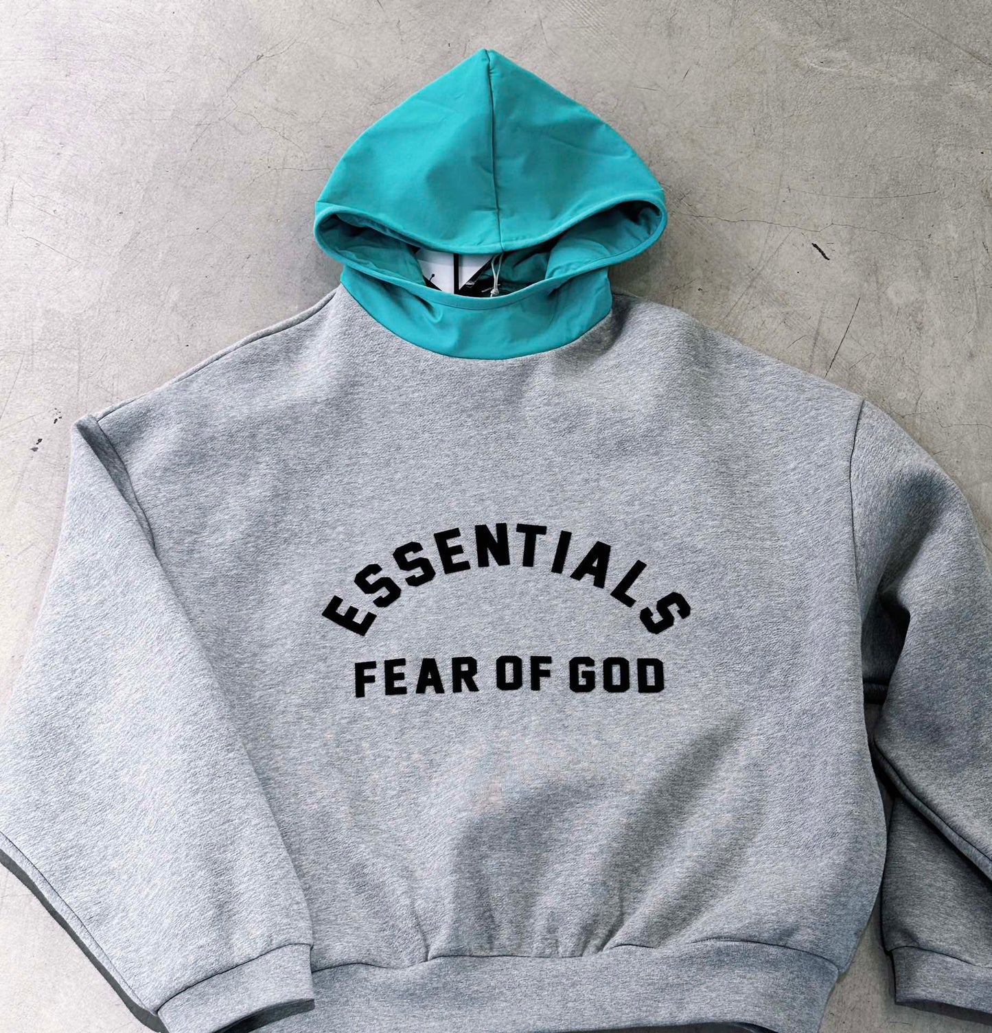 ESSENTIALS Nylon Fleece Hoodie/Dark Heather