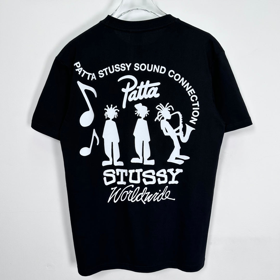 Stussy x Patta Sound Connection Tee Black
