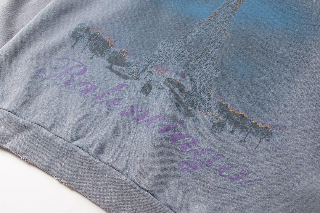 Balenciaga Paris Moon Hoodie Oversized in Blue