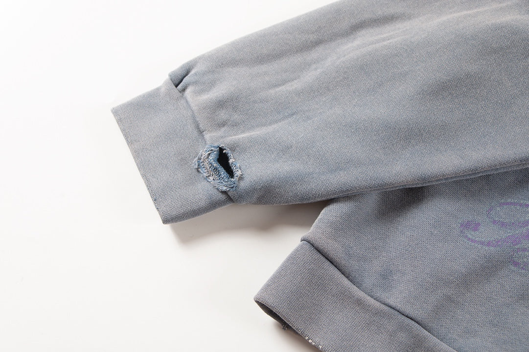 Balenciaga Paris Moon Hoodie Oversized in Blue