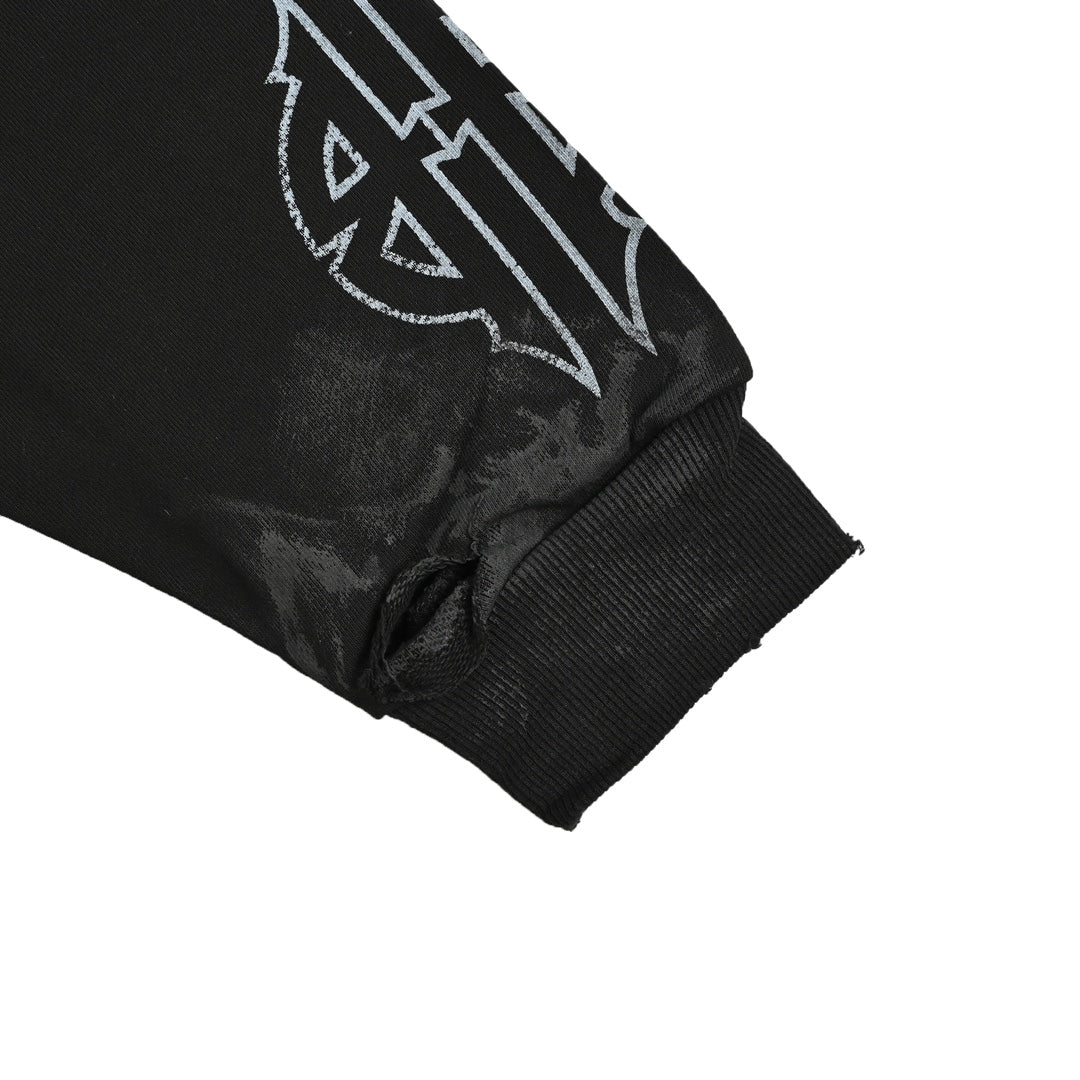 Balenciaga Paris Moon No Pocket Hoodie Oversized Faded Black