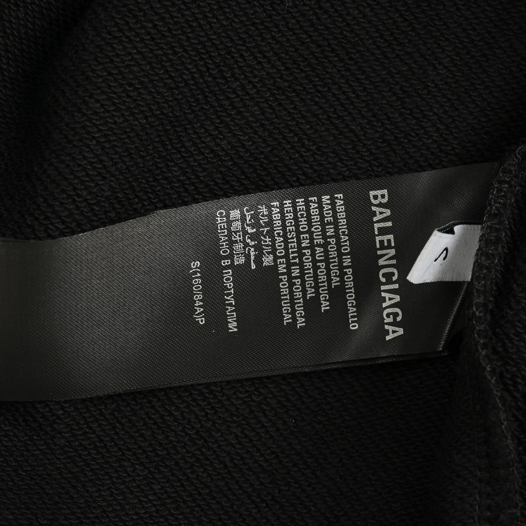 Balenciaga Paris Moon No Pocket Hoodie Oversized Faded Black
