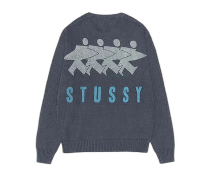 Stussy Surfman Icon Cotton Linen Crew Dusty Blue