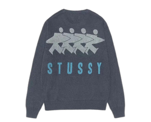 Stussy Surfman Icon Cotton Linen Crew Dusty Blue