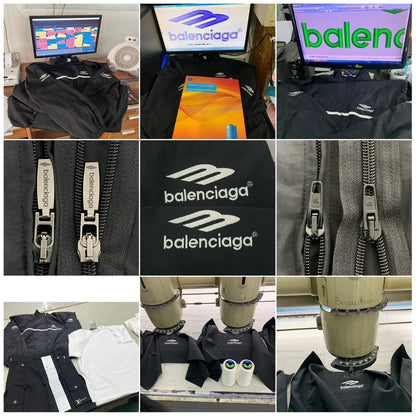 Balenciaga Colorblock Embroidered Lettering Tracksuit Jacket