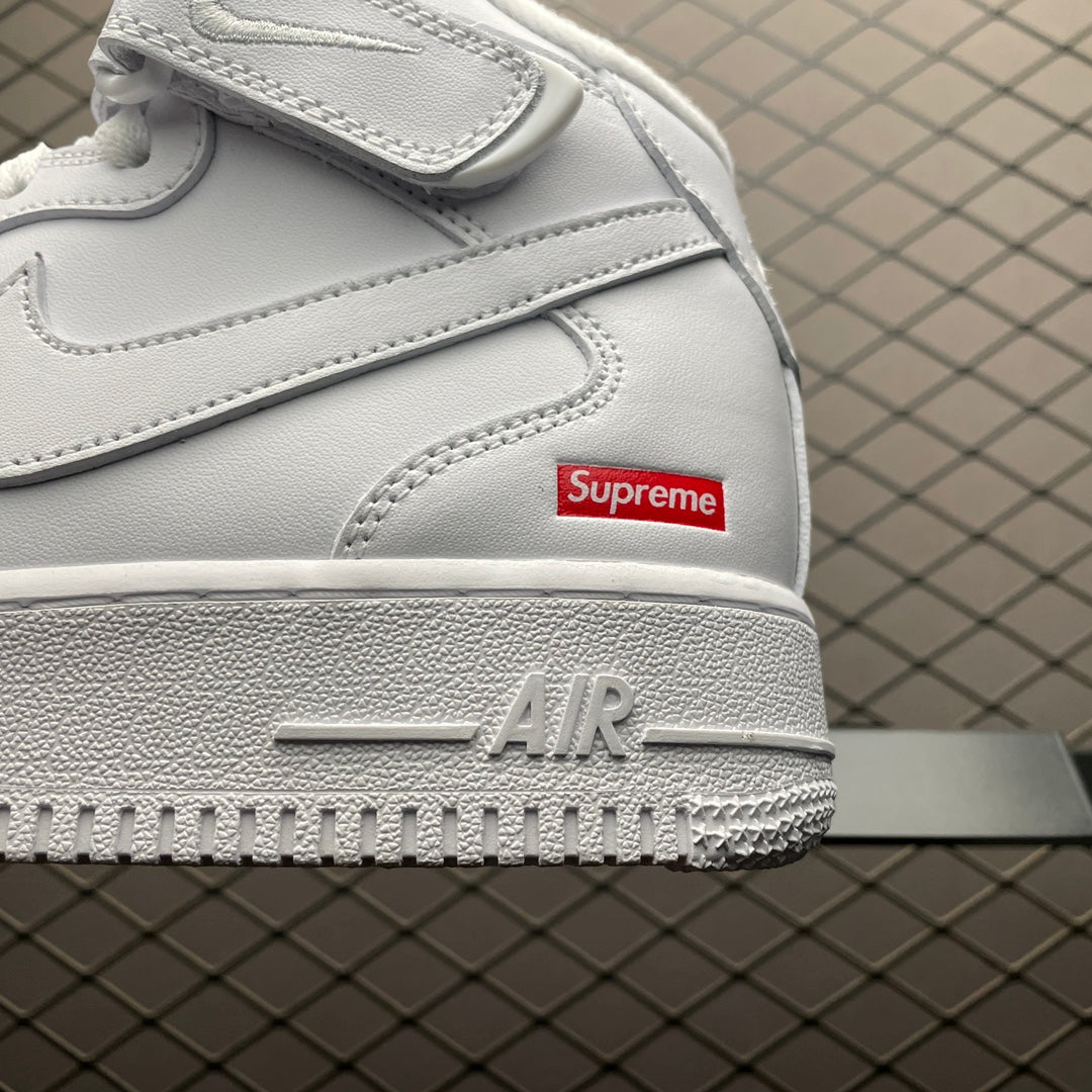 Supreme × Nike Air Force 1 Mid "White" FW24