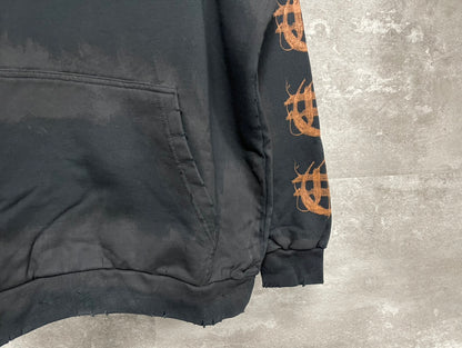 BALENCIAGA MENS Heavy Metal Logo Hoodie "Black"