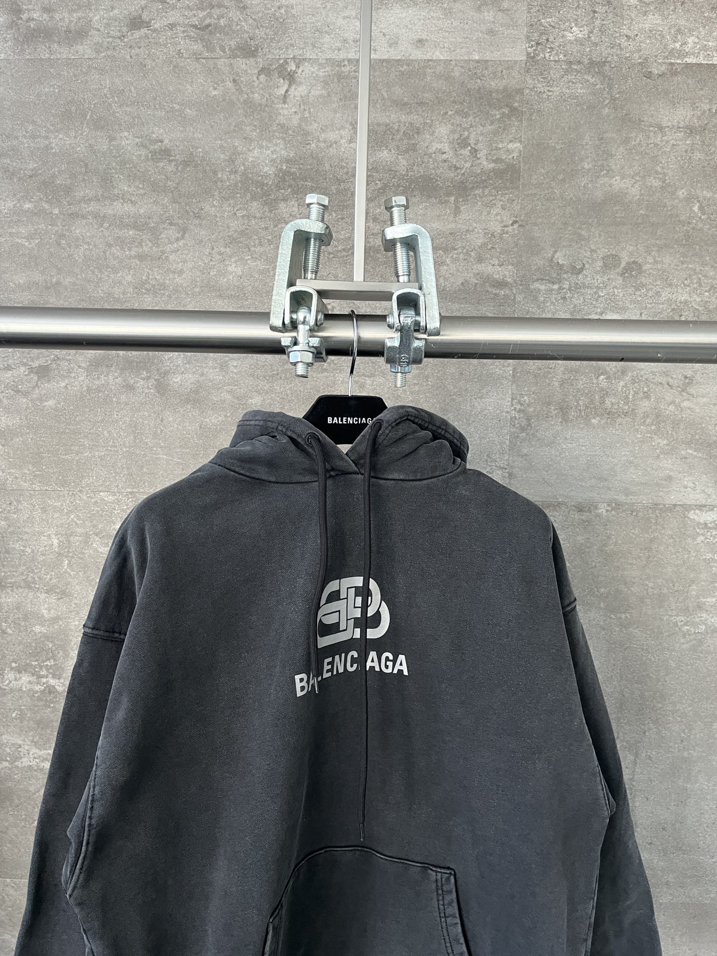 Balenciaga Logo Drawstring Hoodie