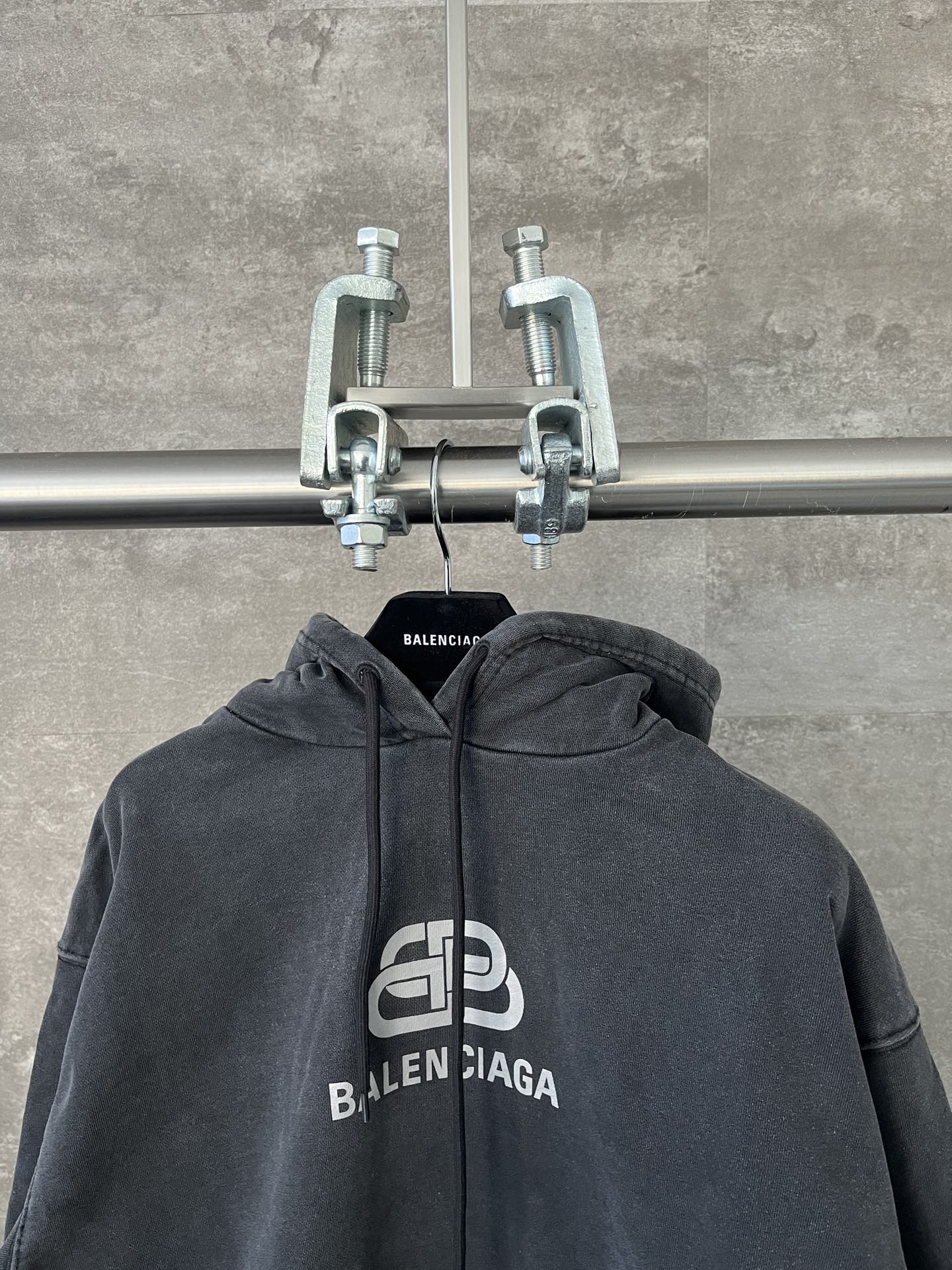 Balenciaga Logo Drawstring Hoodie