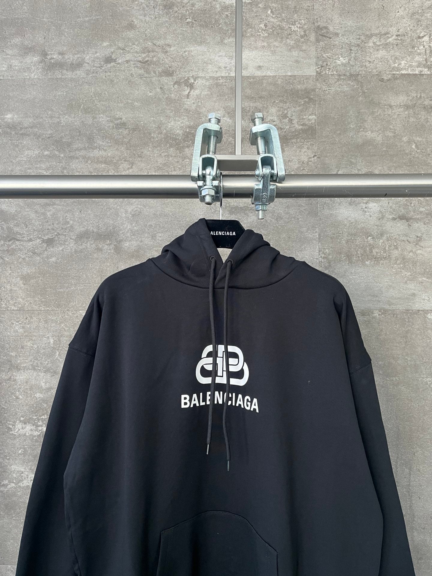 Balenciaga Loose hooded Long Sleeves Hoodie Black