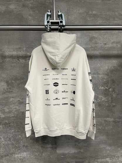 Balenciaga Archives Logos Hoodie