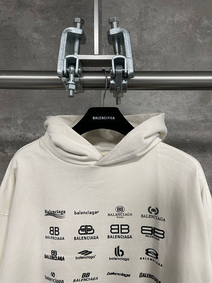 Balenciaga Archives Logos Hoodie