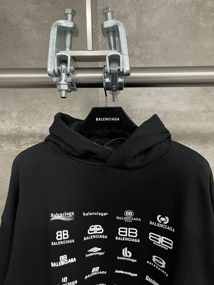 Balenciaga Archives Logos Hoodie