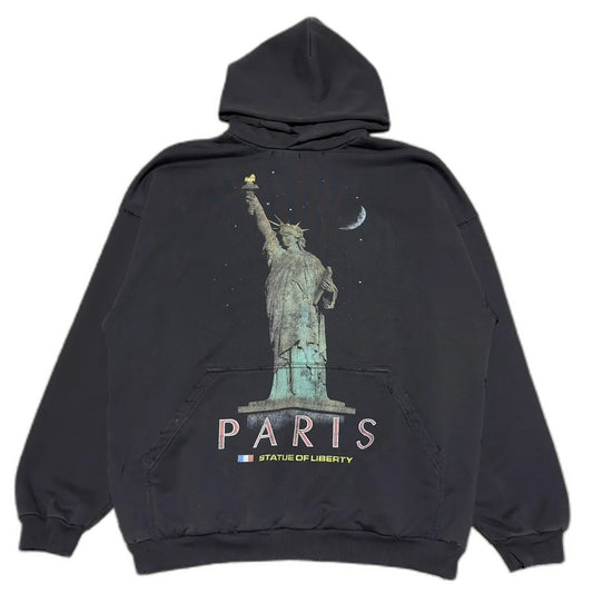 Balenciaga Paris Liberty Hoodie Oversized in Black
