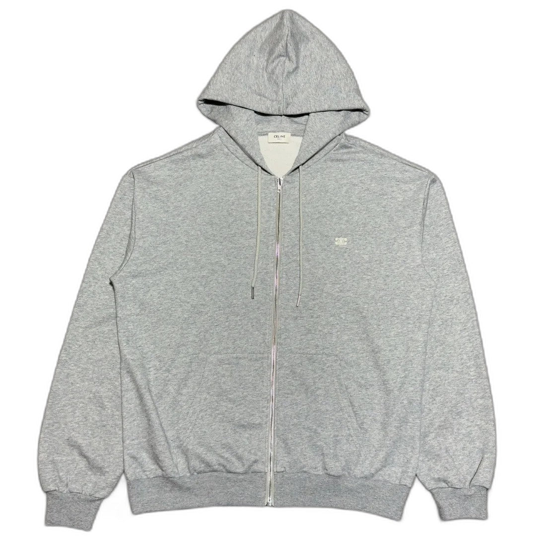 Celine Grey  Triomphe Zip Hoodie