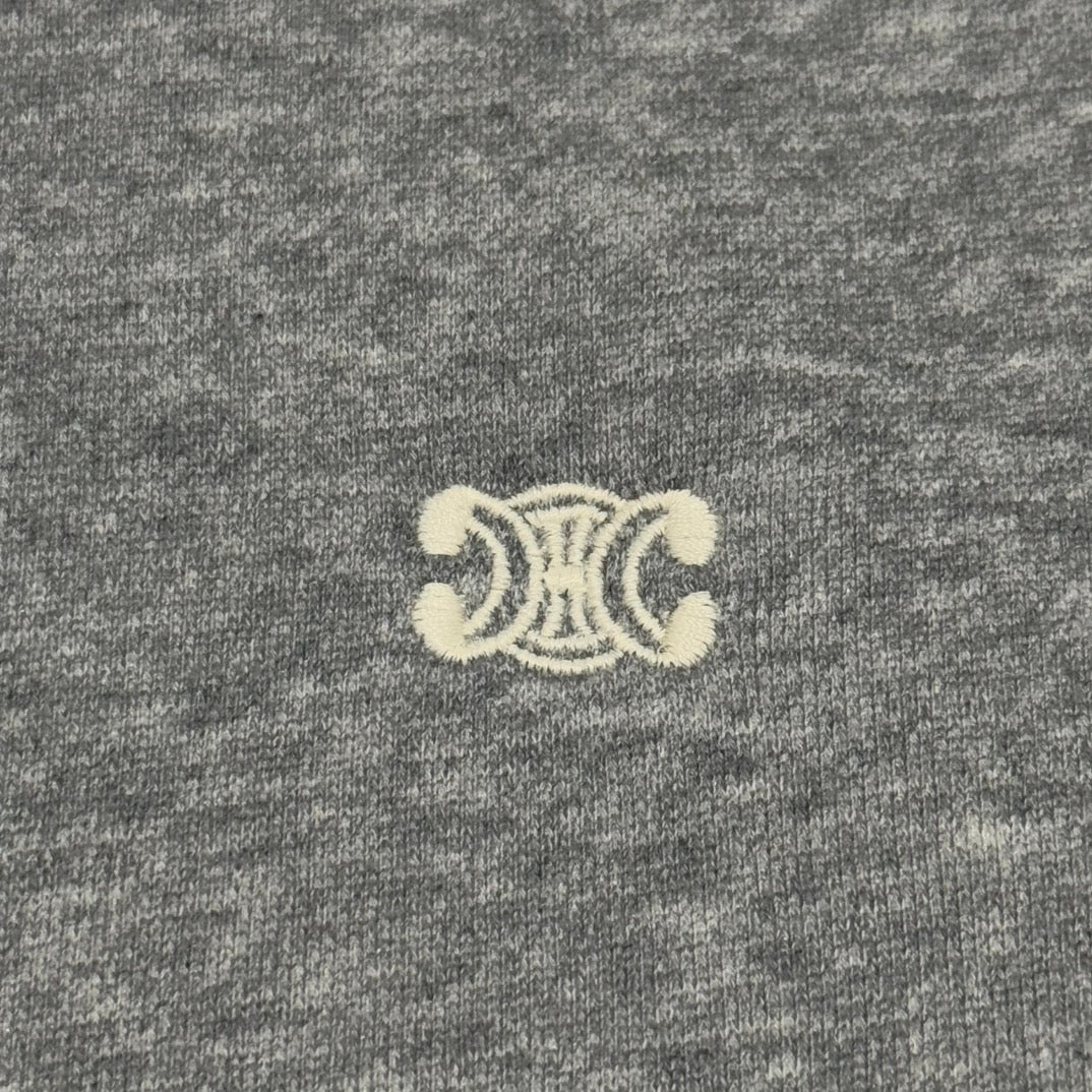 Celine Grey  Triomphe Zip Hoodie