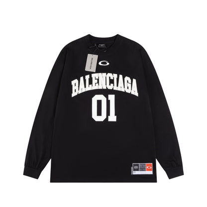 BALENCIAGA  Men's Basketball Series - Long Sleeve T-Shirt, Large Fit