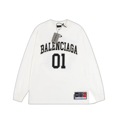 BALENCIAGA  Men's Basketball Series - Long Sleeve T-Shirt, Large Fit