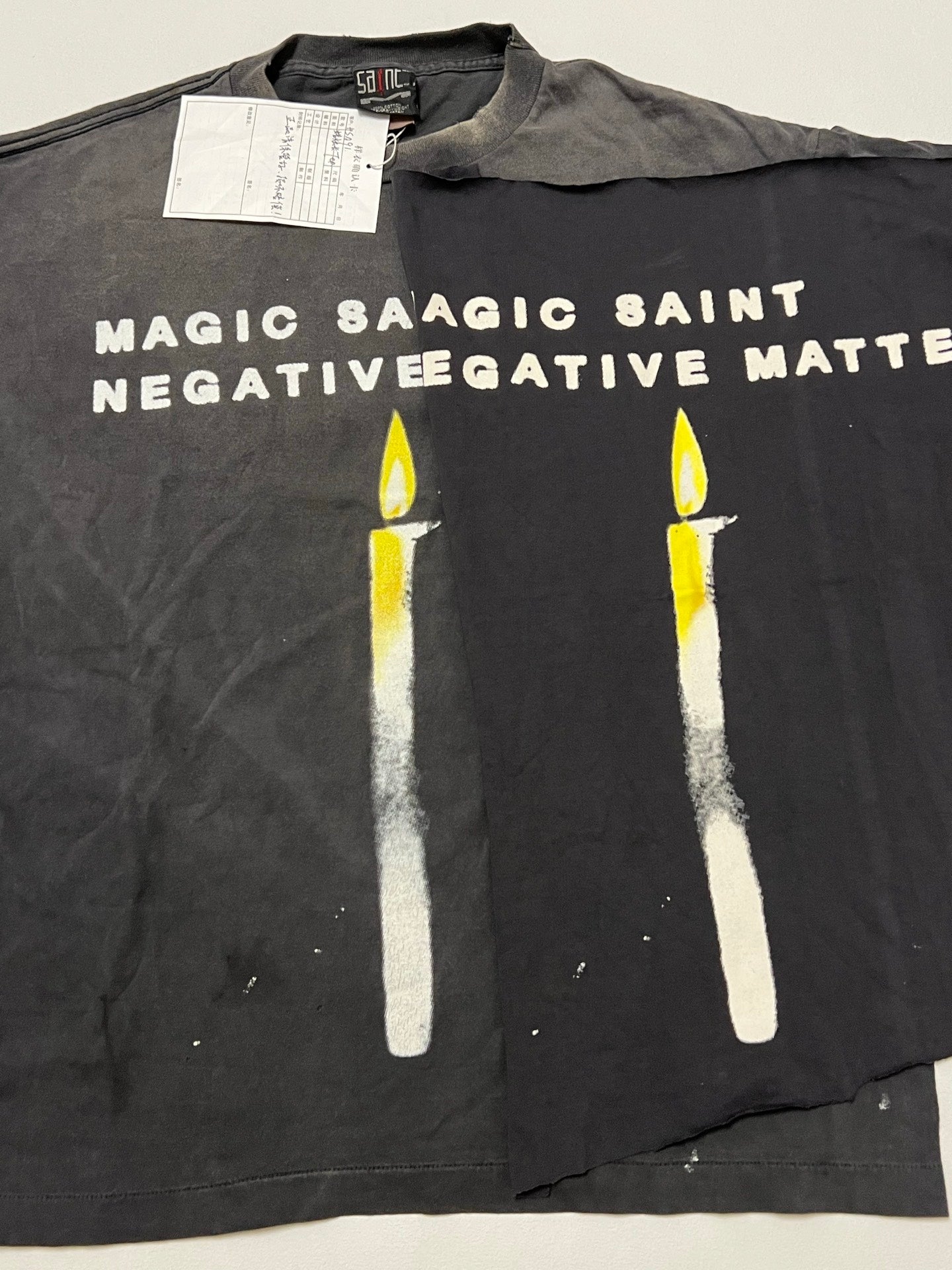 SAINT Mxxxxxx TEE/CANDLE / BLACK