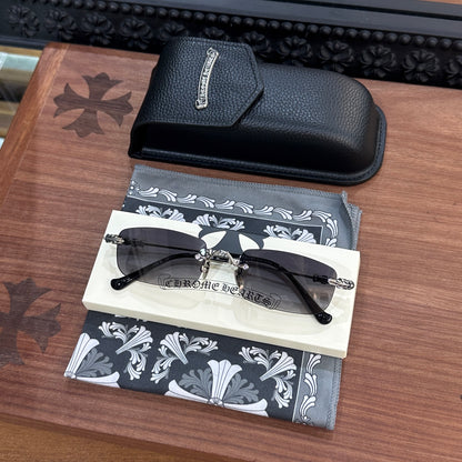 Chrome Hearts eyeglasses frame PILLS III GP-BK-P 55, floral square design, suitable for both men and women