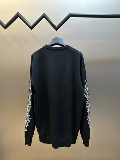 Chrome Hearts Cashmere Knit with Embroidered Sleeve Logo