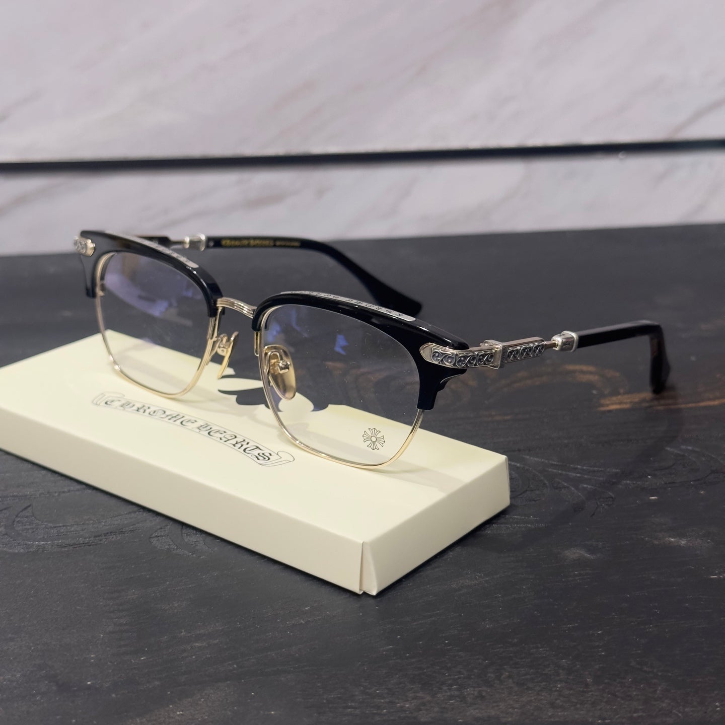 Chrome Hearts VERTICAL SMILE II/Side Eternity Vine Half-rimmed Glasses/Sunglasses/Eyeglasses