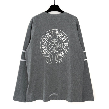 CHROME HEARTS horseshoe logo long-sleeved rugby style