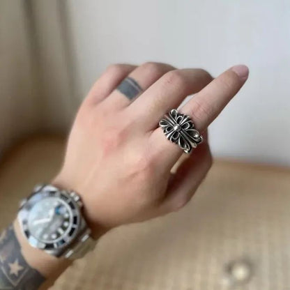 CHROME HEARTS クロムハーツ ダブルフローラルクロスリング