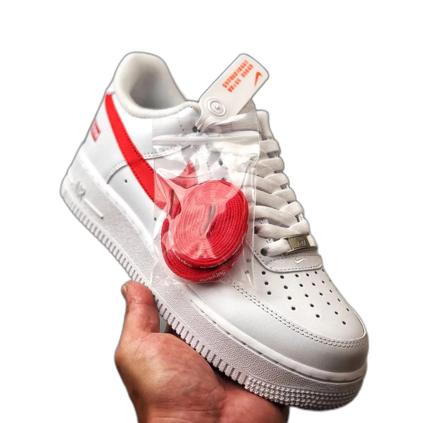 Supreme × Nike Air Force 1 Low China Exclusive "White/Speed Red"